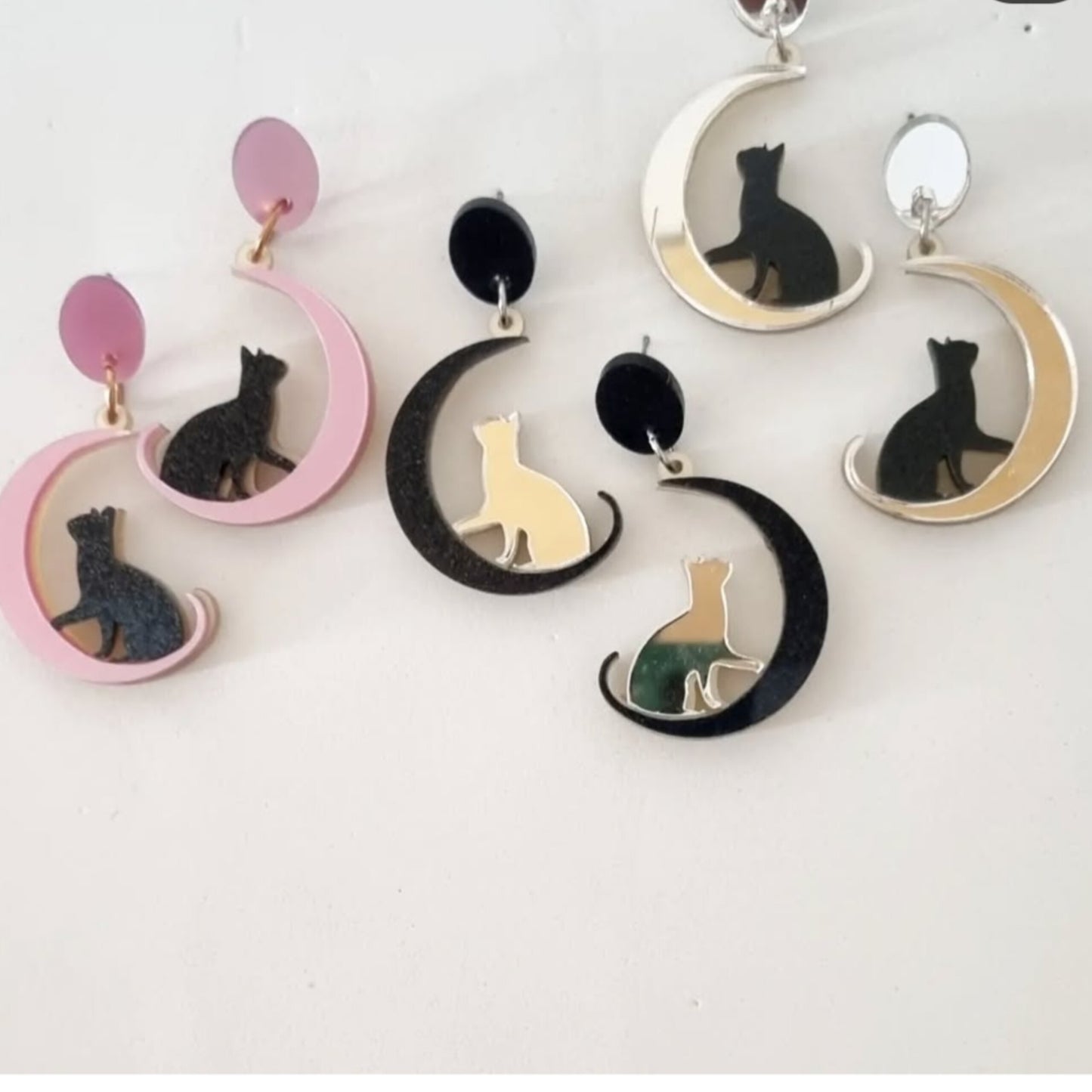 Pendientes gatos de luna