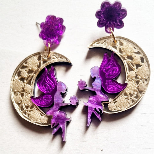 Pendientes hadas de luna