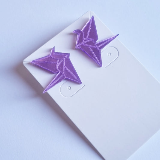 Pendientes grullas lilas