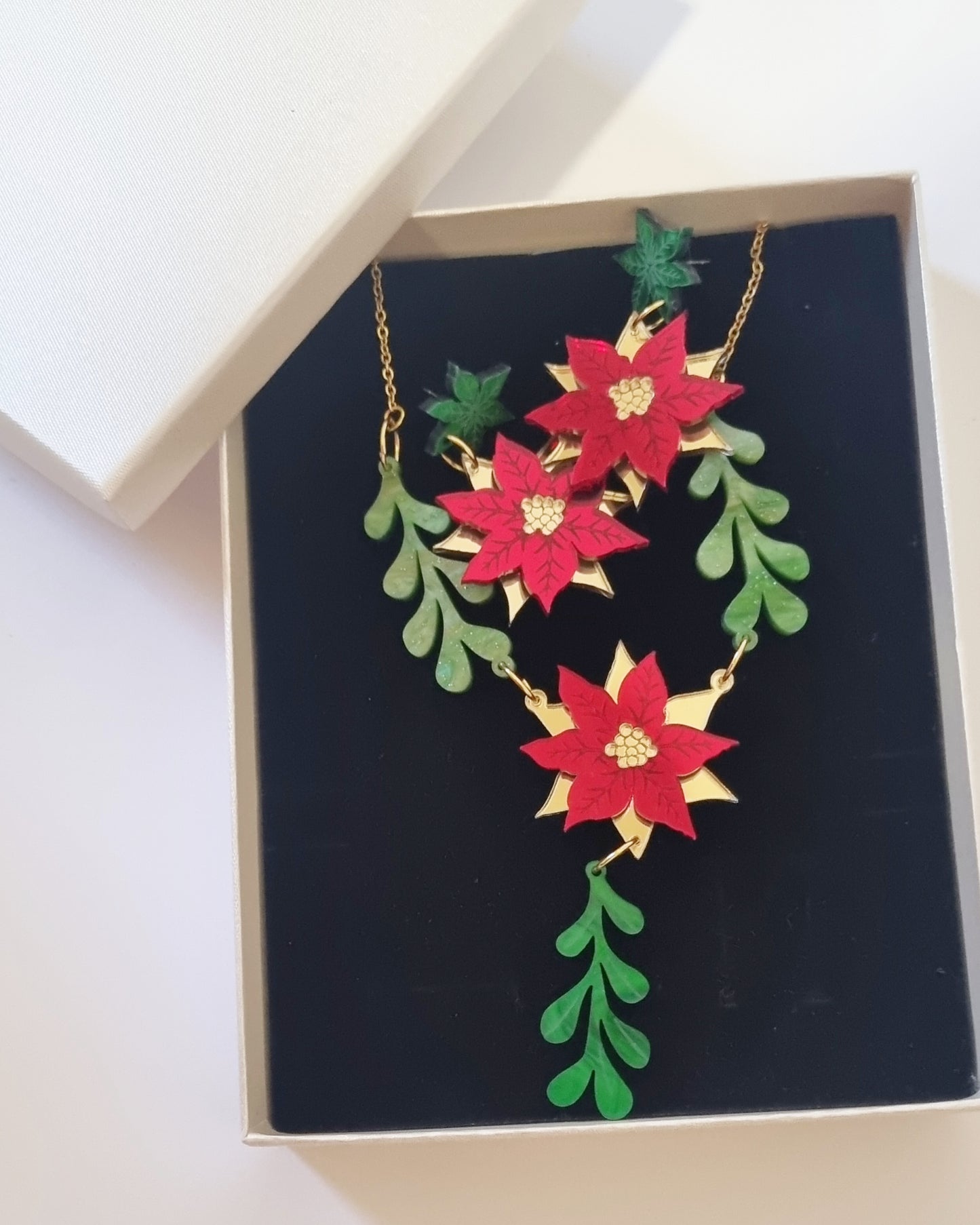 Conjunto completo Glam navidad pendientes + collar