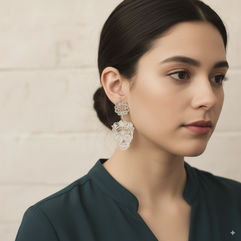 Pendientes frida catrina