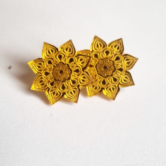 Pendientes mini mandalas naranja espejo