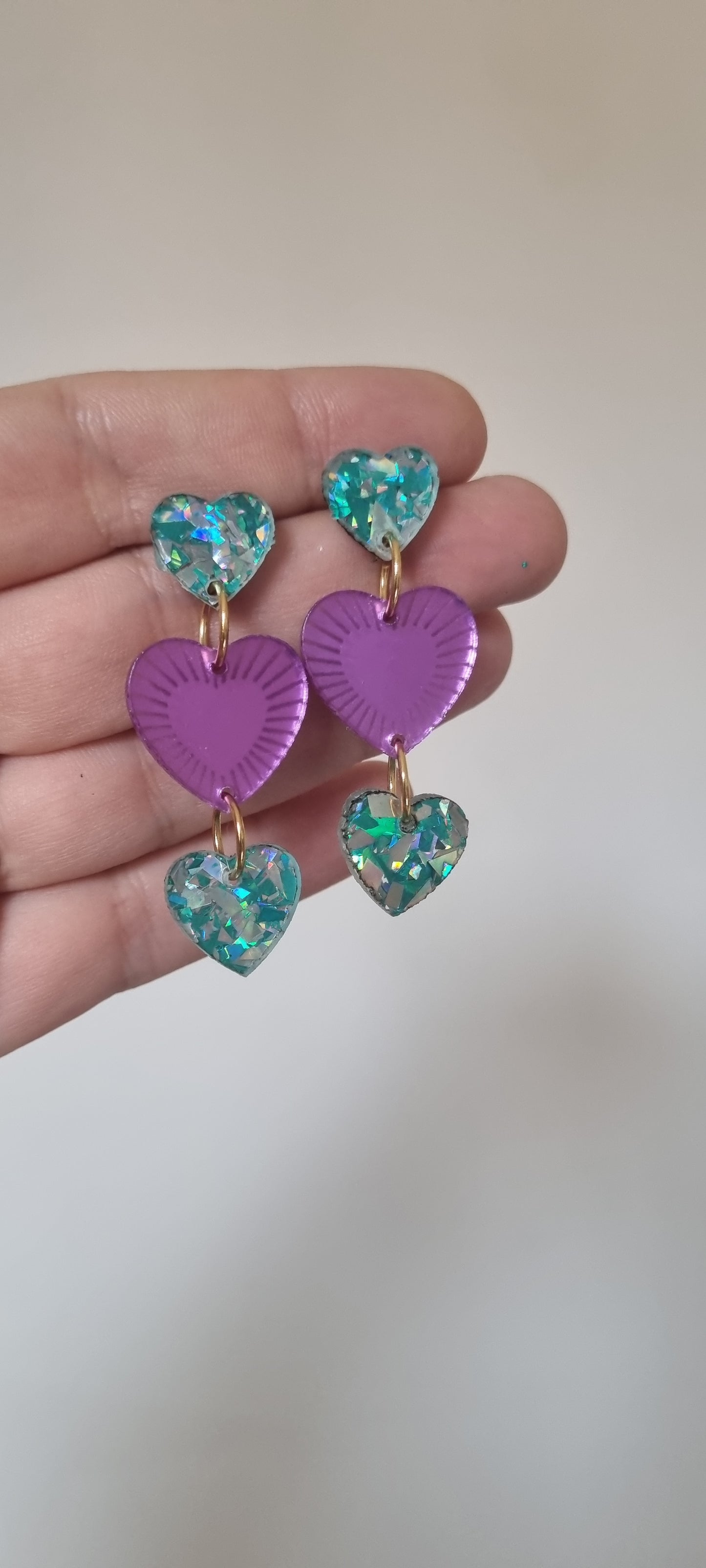Pendientes Santos corazones colors