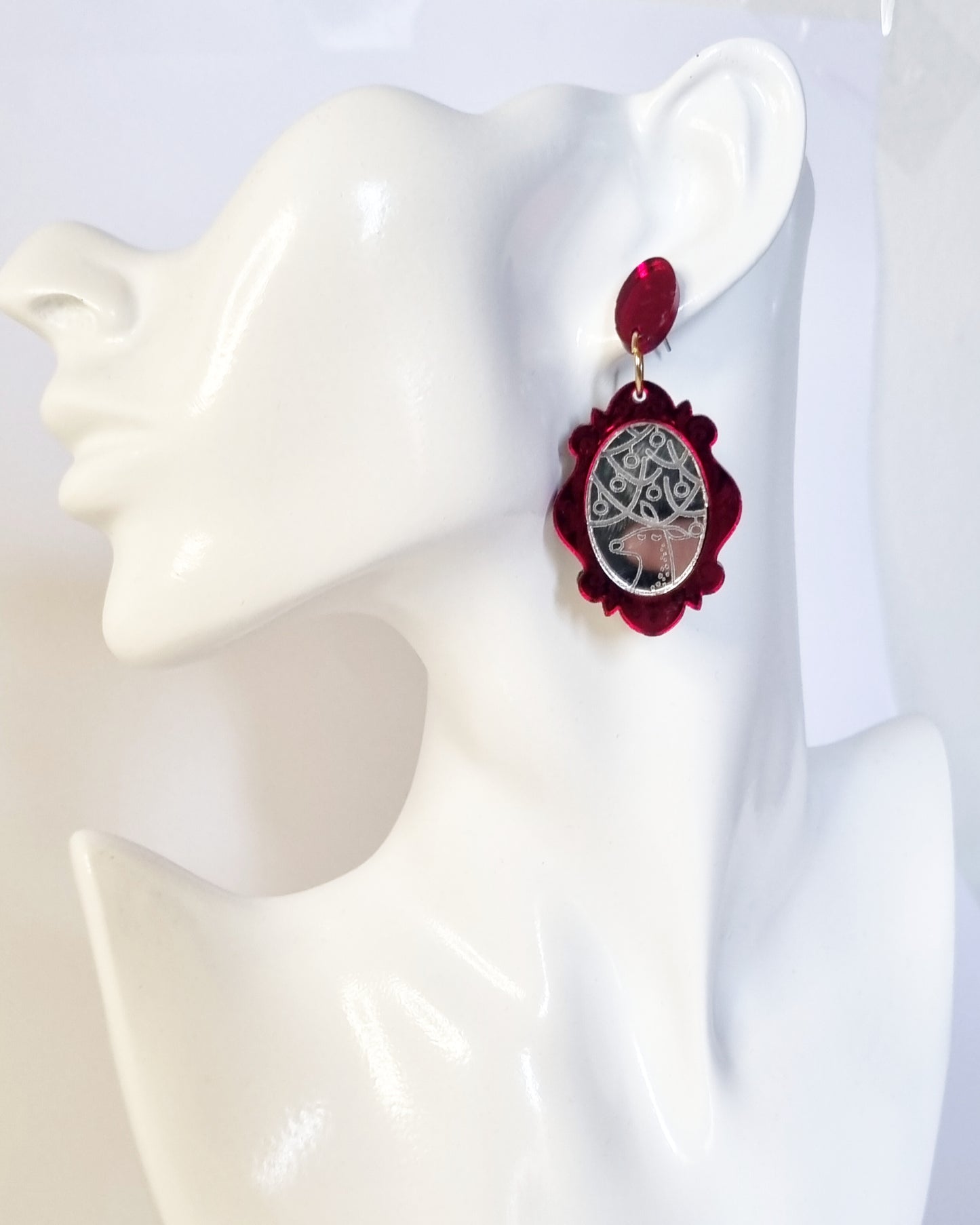 Pendientes Rudolf navidad espejo