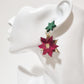 Pendientes glam flor de navidad