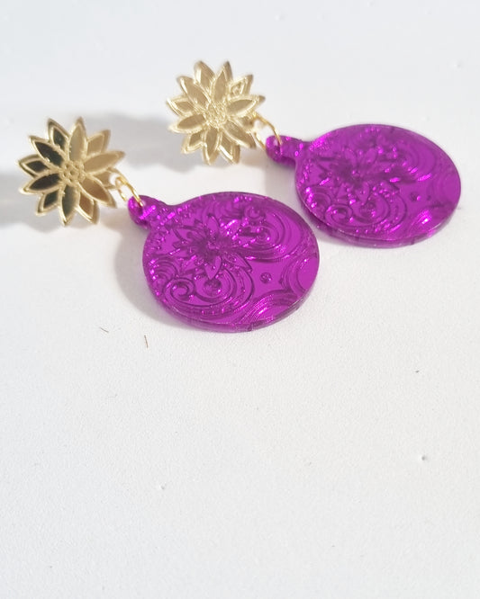 Pendientes navidad lila flowers
