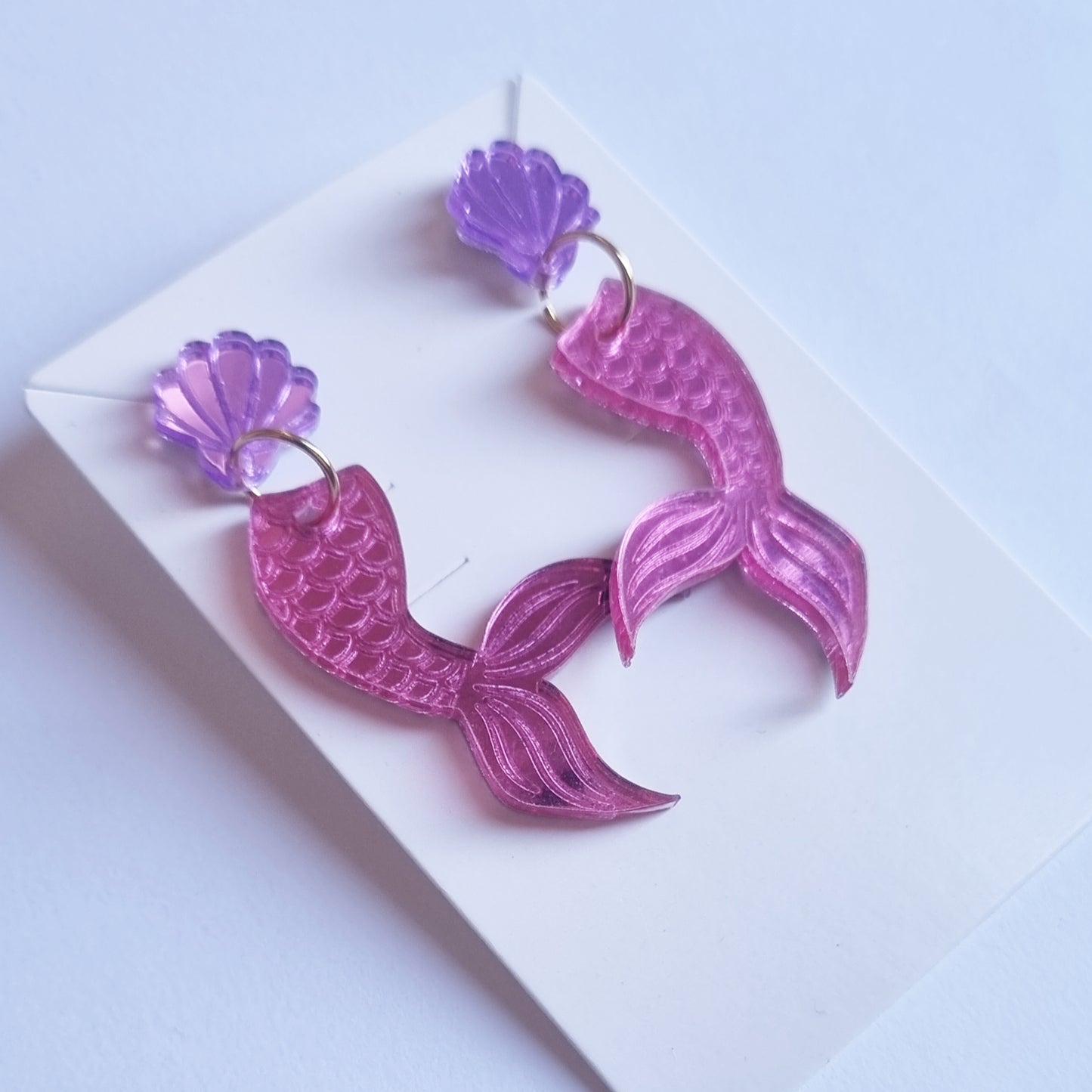 Pendientes sirenas fucsia