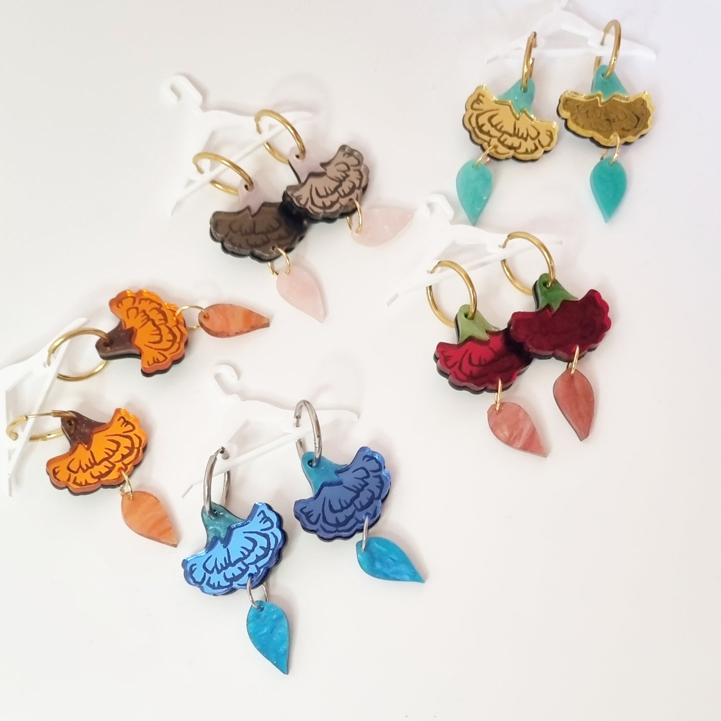 Pendientes rosas alegría