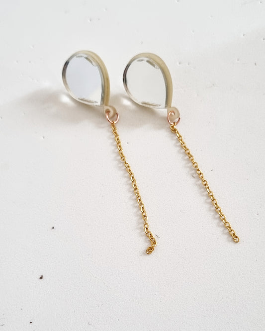 Pendientes globos plateados