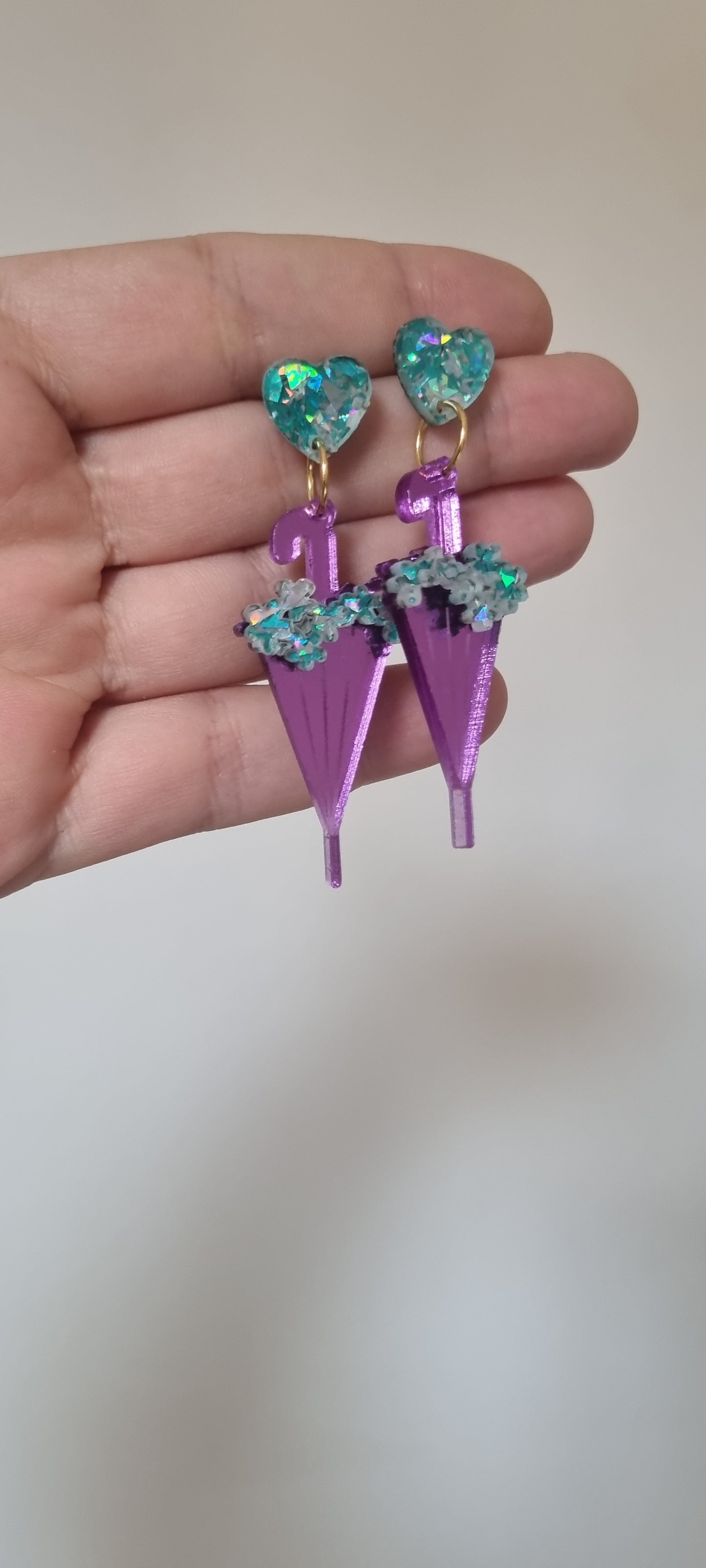 Pendientes paraguas flowers