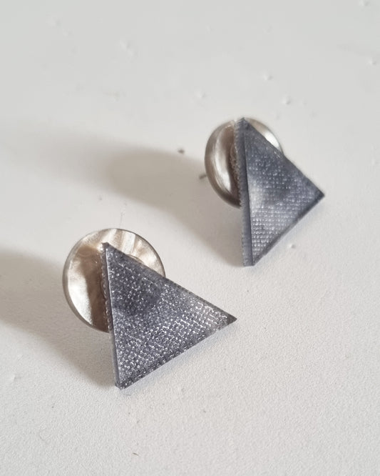 Pendientes geométricos perla y nacarado