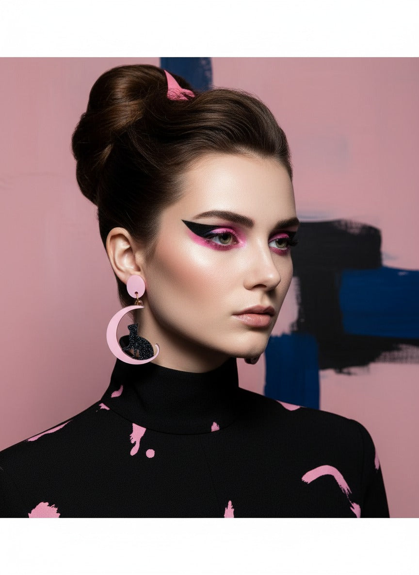 Pendientes gatos de luna