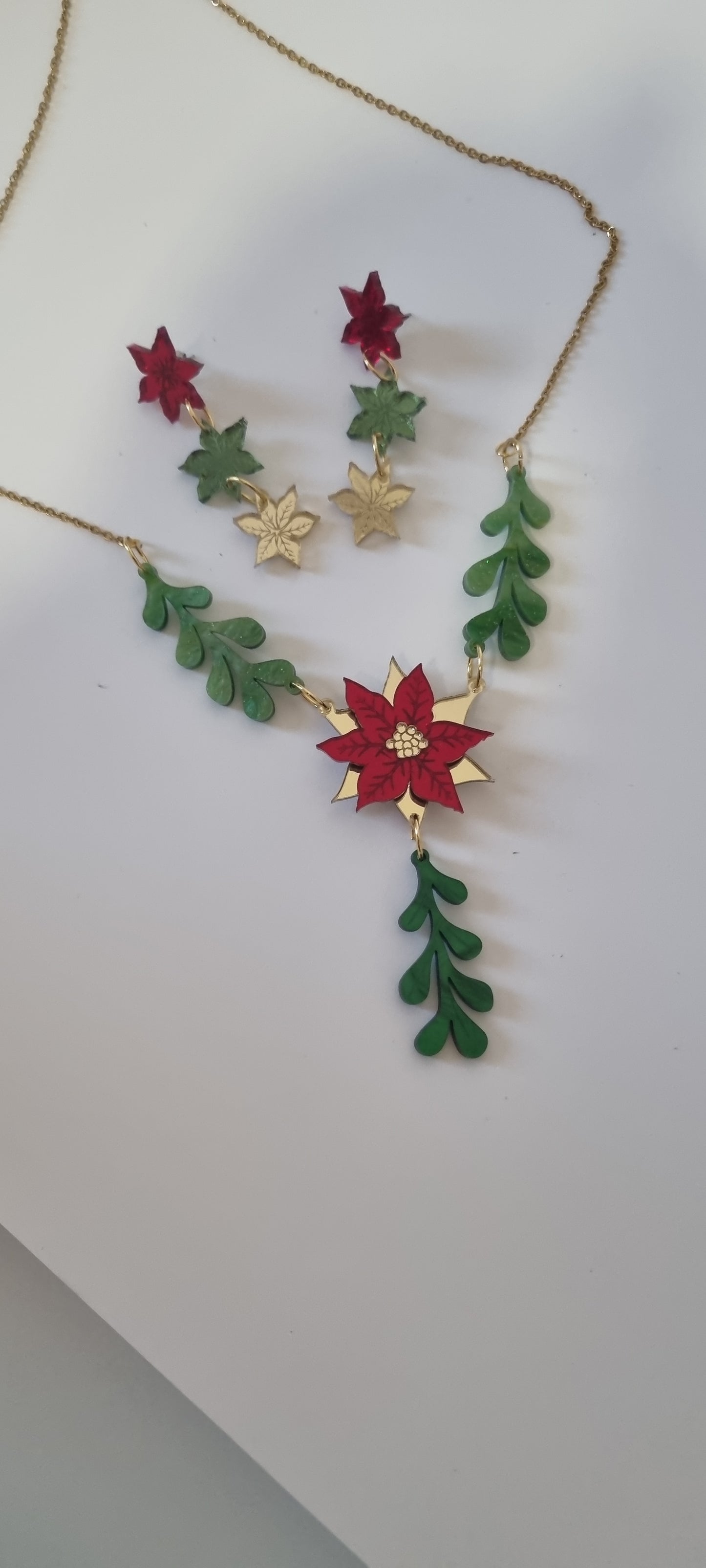 Conjunto completo Glam 2 navidad pendientes + collar