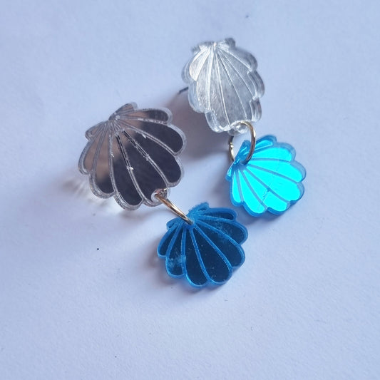 Pendientes conchas blue