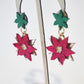 Pendientes glam flor de navidad